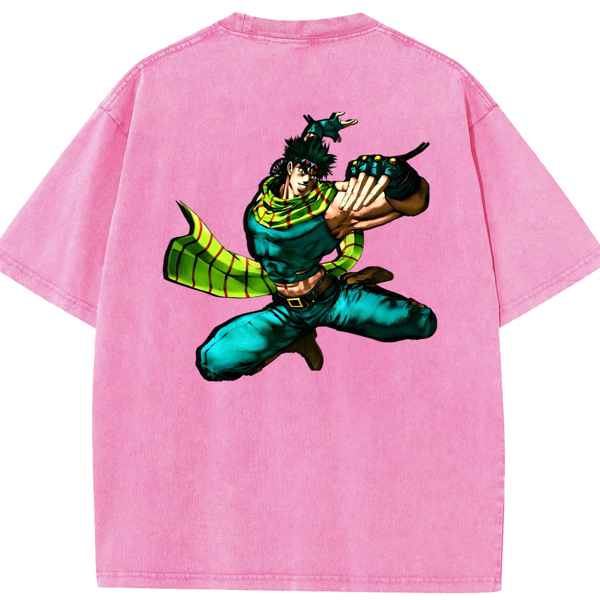 （画像用） ジョジョの奇妙な冒険 ジョセフ?ジョースター JoJo's Bizarre Adventure Joseph Joestar 綿100% ヴィンテージ風 半袖Tシャツ（背面プリント）